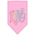 Pet Pal Technicolor Love Rhinestone Pet BandanaLight Pink Small PE868481